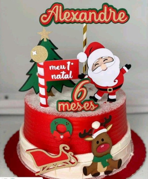 Arquivo Topo de Bolo Natal Papai Noel Camadas #2256 Studio