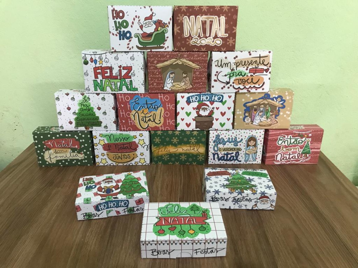 Arquivos de Corte Caixas para 6 Doces Natal