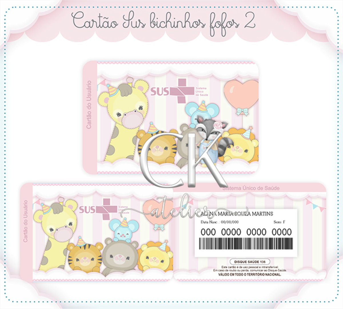 Cartão Sus Bicinhos Cute