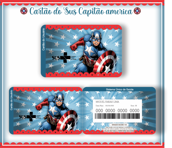 Cartão SUS Capitão América