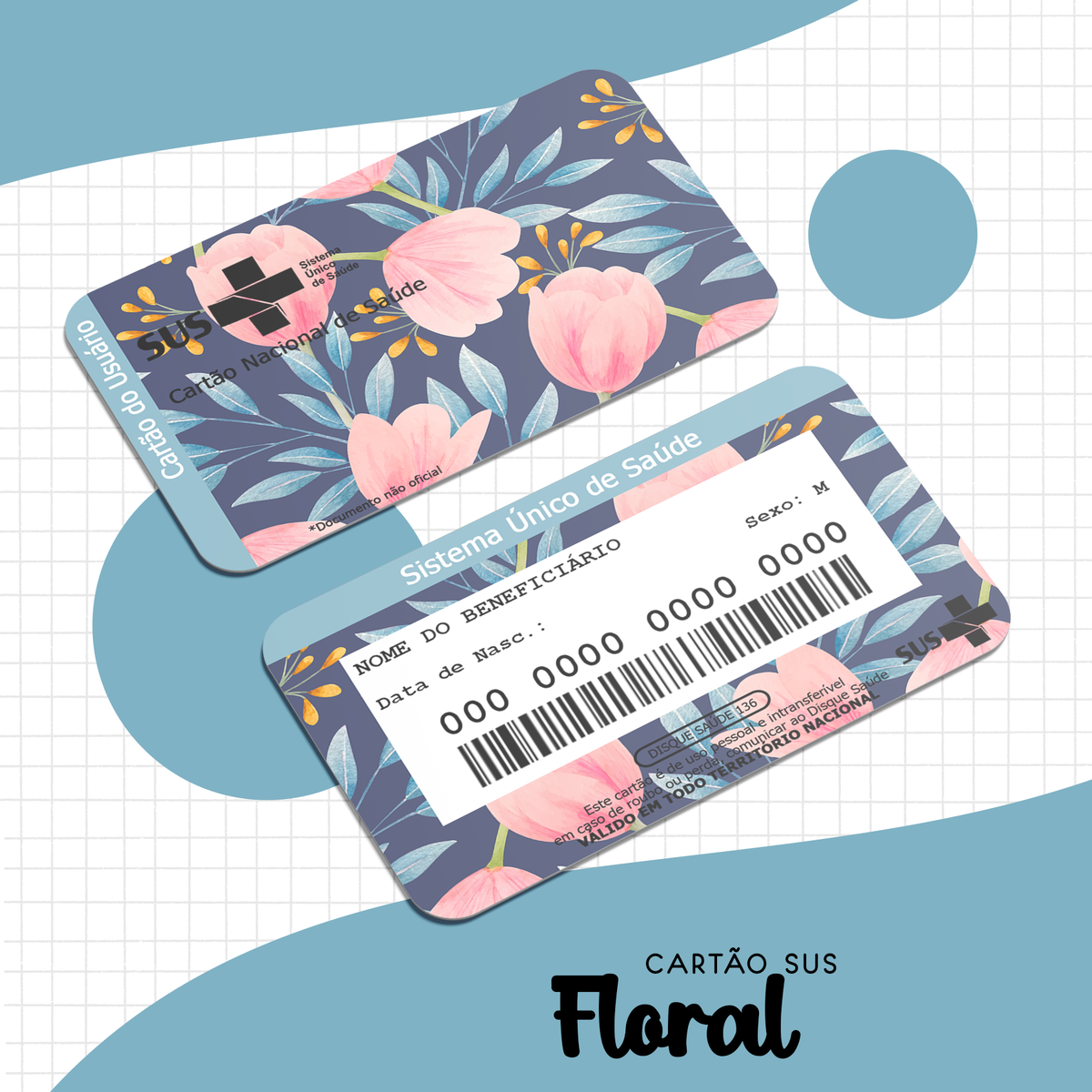 Cartão SUS Floral