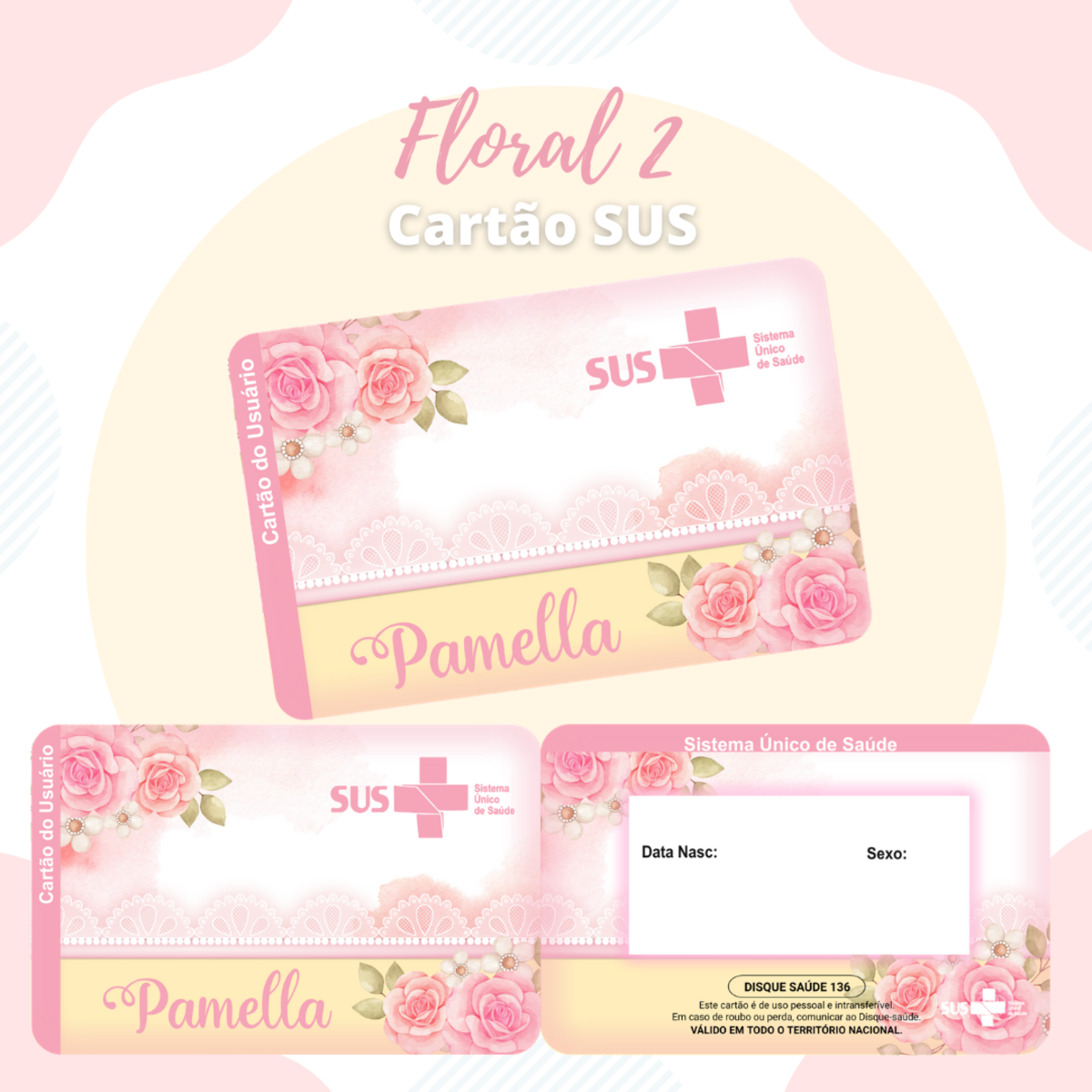 Cartão SUS Floral