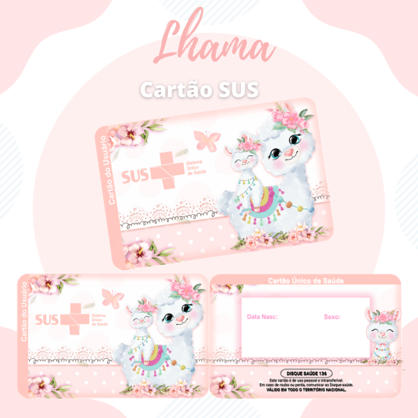 Cartão SUS - Personalizado Lhama