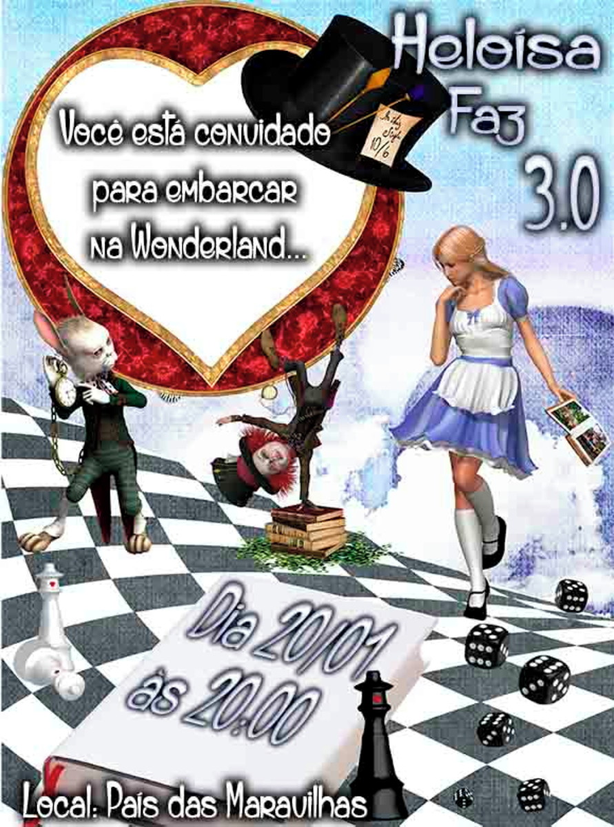 Convite Alice No País Das Maravilhas
