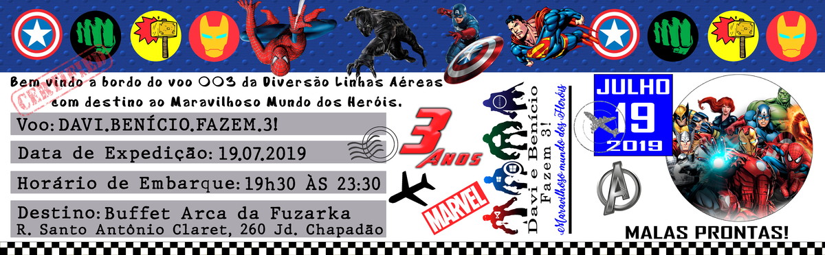Convite Avengers - Imagem 2