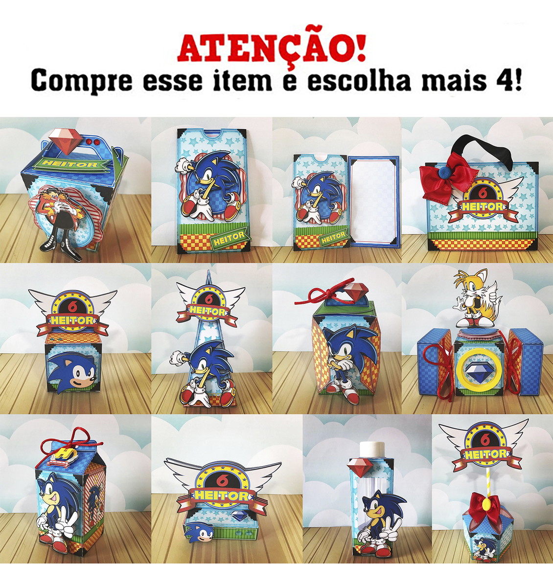Kit c/ 5: Arquivo de corte Sonic