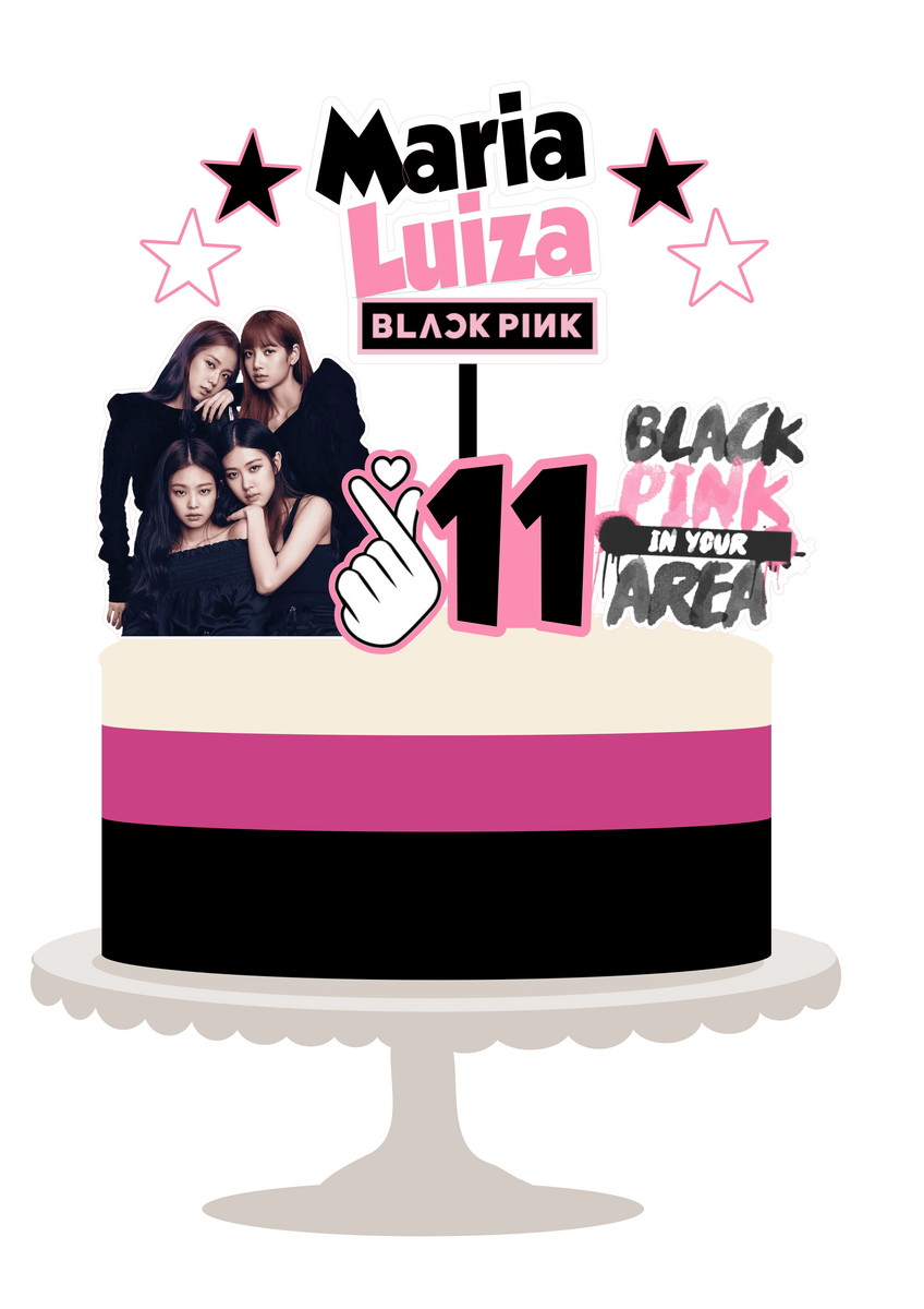 KIT C/ 5 ARQUIVO DE CORTE: TOPO DE BOLO BLACK PINK 001