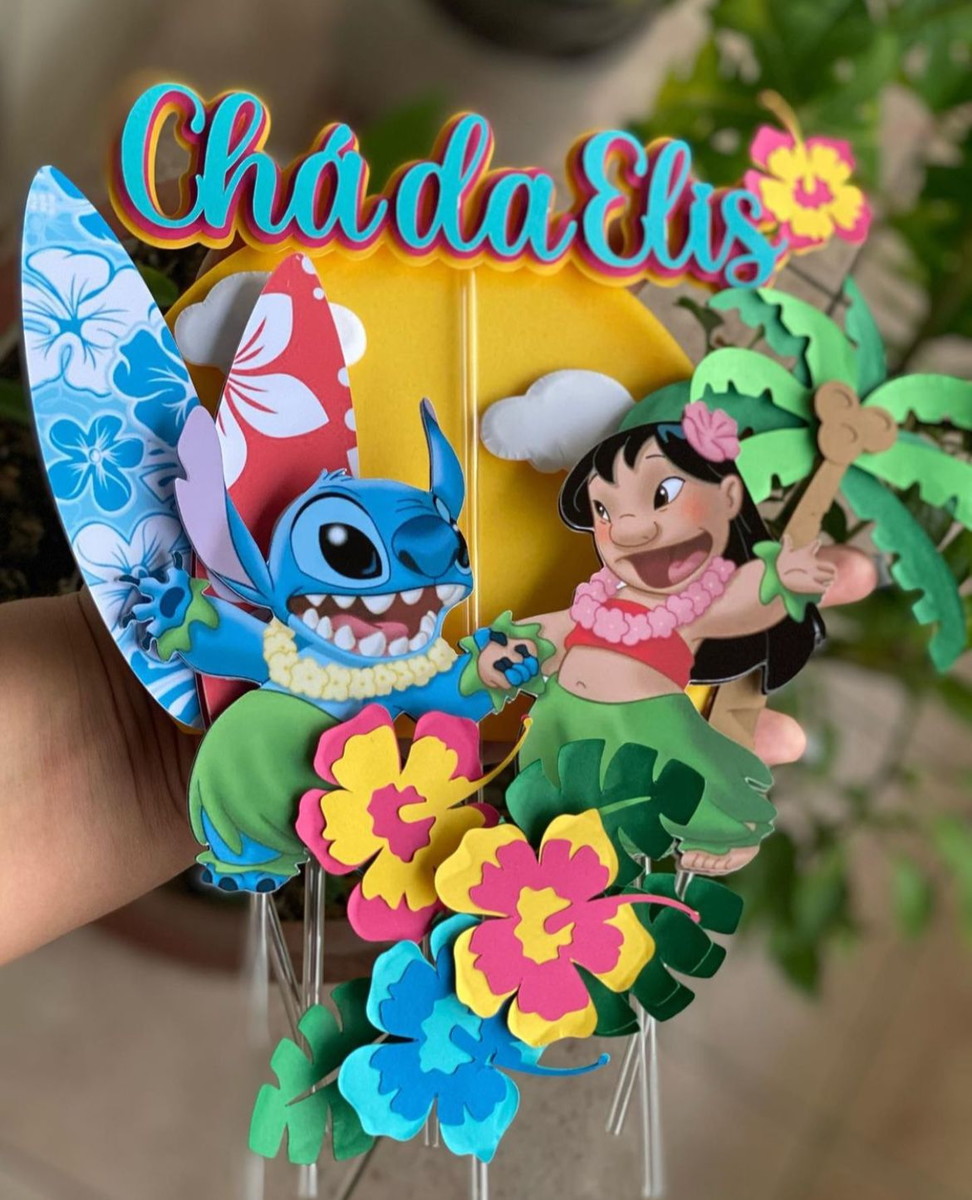 KIT C/ 5 ARQUIVO DE CORTE: TOPO DE BOLO LILO E STITCH 001
