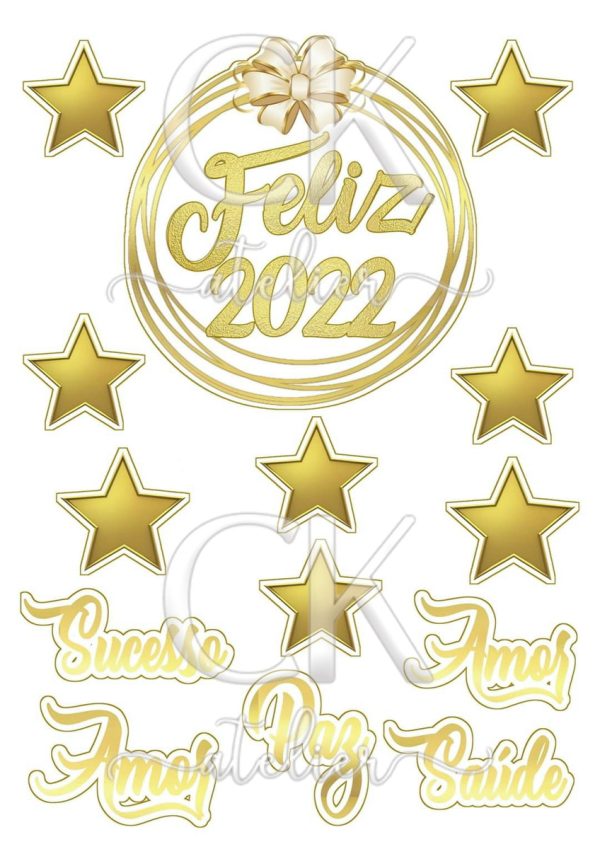 Topo de Bolo Ano Novo