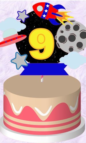 Topo de Bolo Astronauta