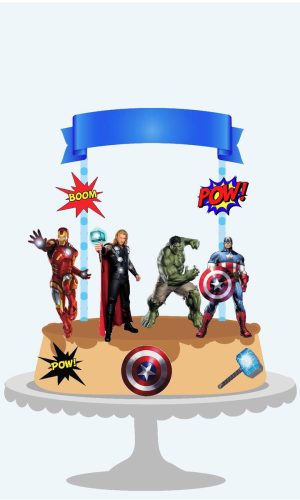 Topo De Bolo Avengers