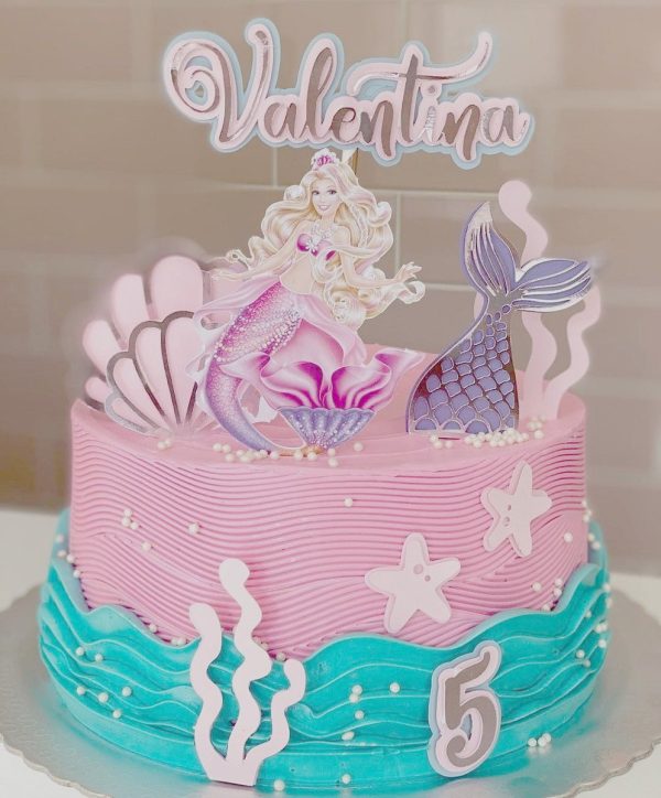 Topo de Bolo Barbie Sereia
