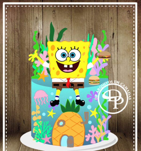 Topo De Bolo Bob Esponja