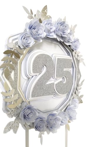 Topo de Bolo Bodas de Cristal
