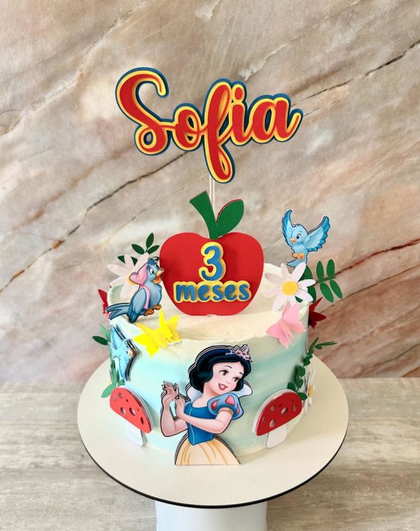 Topo de Bolo Branca de Neve