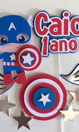 Topo de Bolo Capitão América