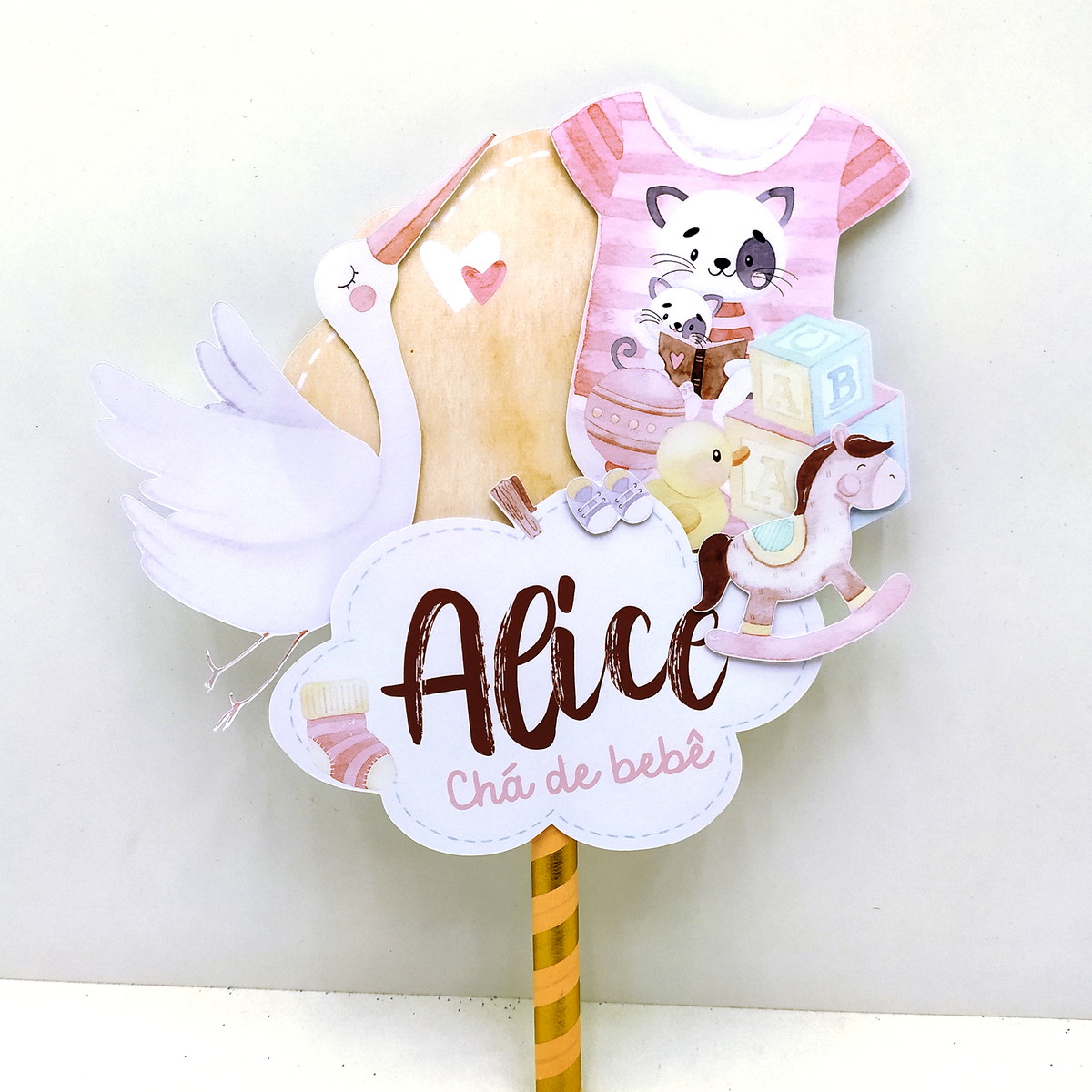 Topo de Bolo Chá de Bebe