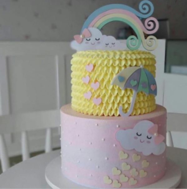 Topo de Bolo Chuva de Amor