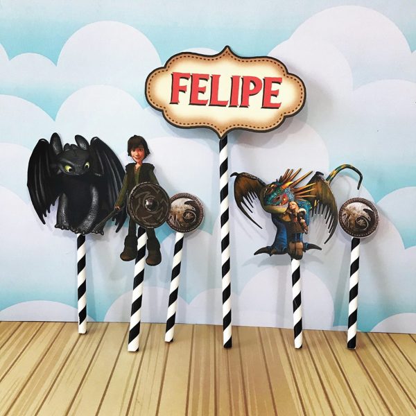 Topo de Bolo Como Treinar Seu Dragão