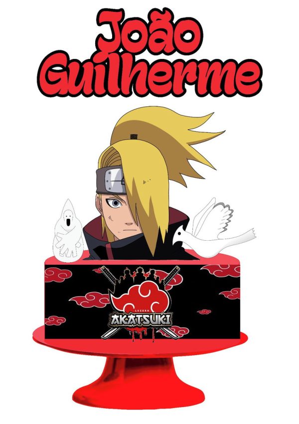 Topo de Bolo Deidara Akatsuki