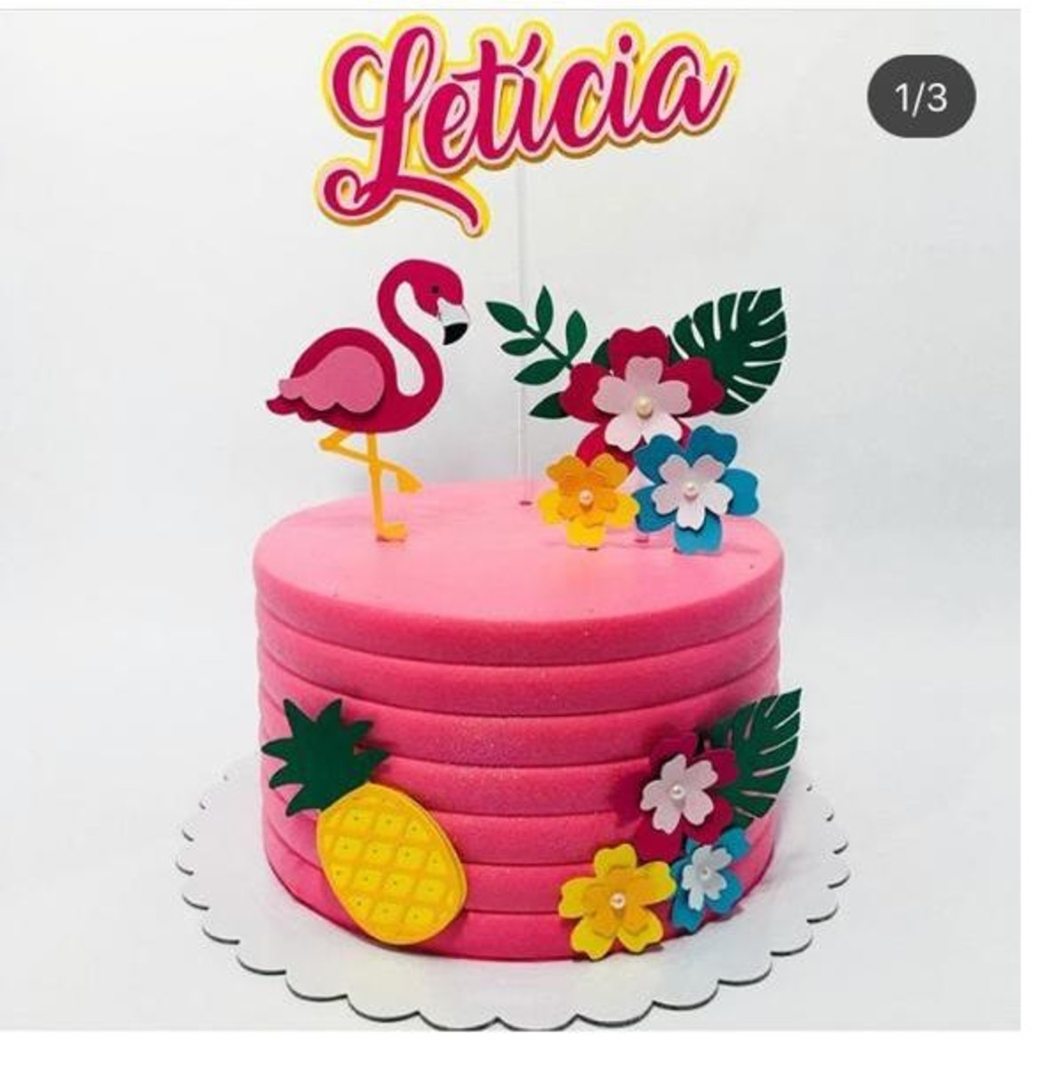 Arquivo de corte topo de bolo - Flamingo