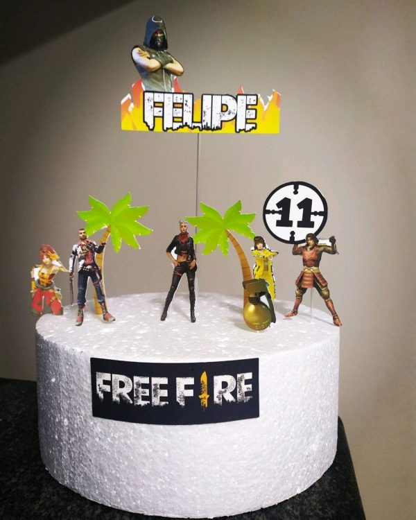 Topo de Bolo Free fire simples sem camada