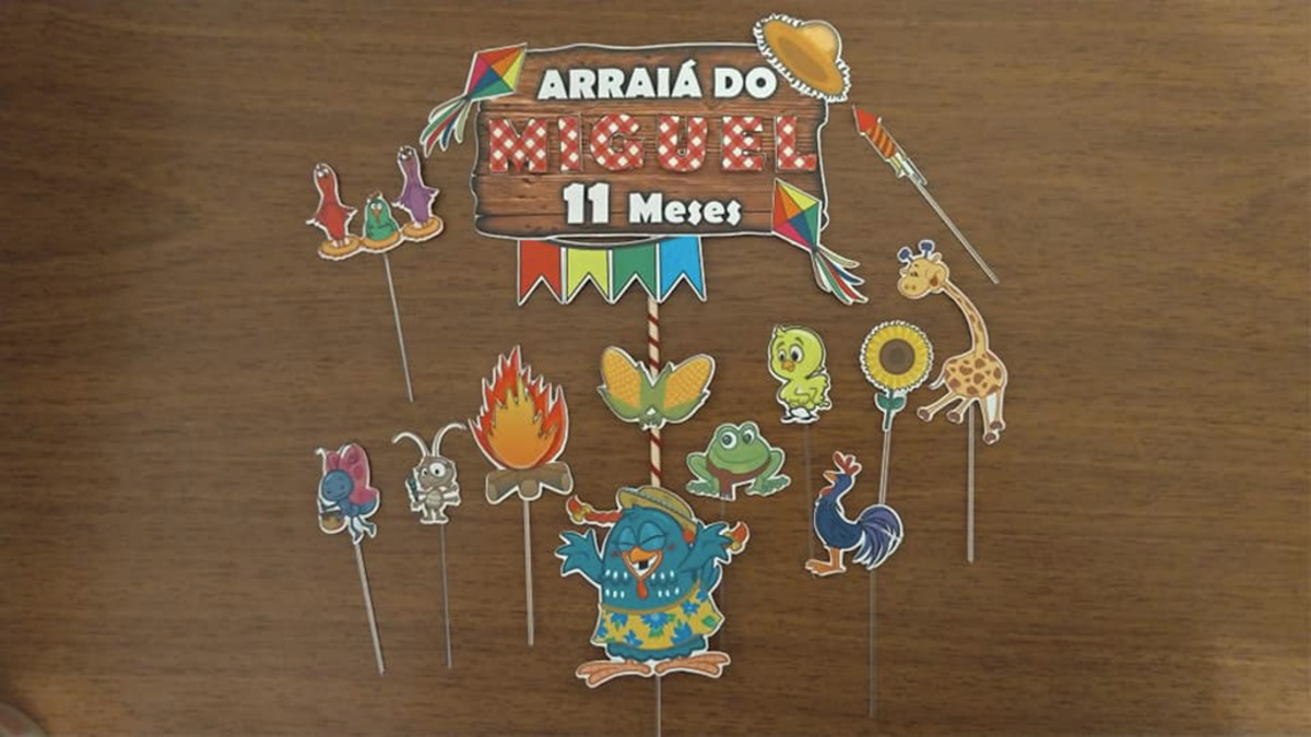Topo De Bolo Galinha Pintadinha Arraiá - Imagem 3
