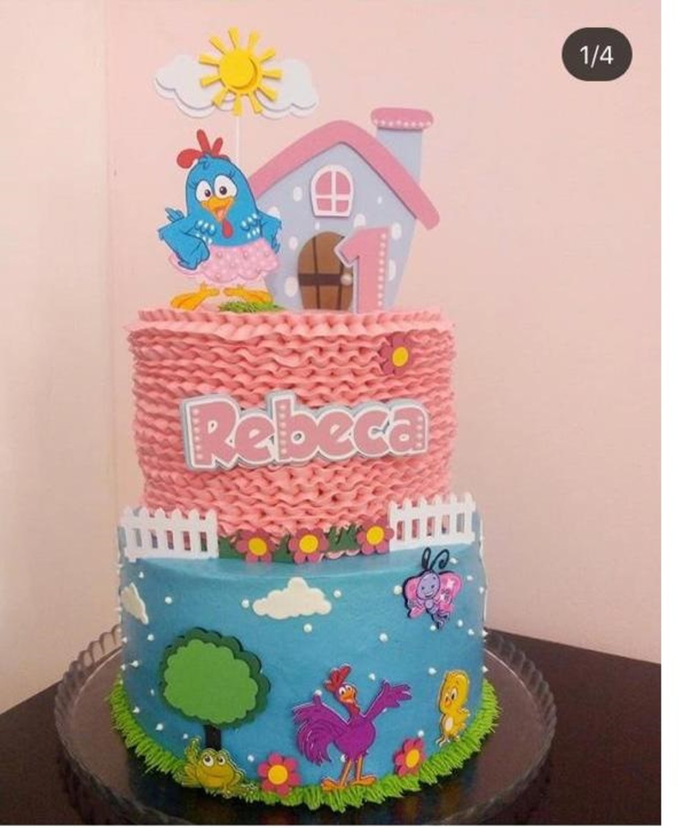 Arquivo de corte topo de bolo - Galinha Pintadinha