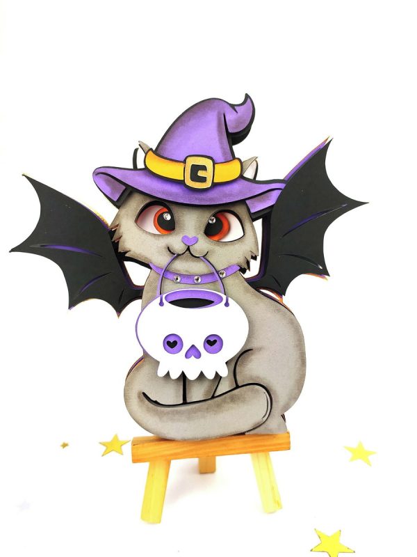 Topo De Bolo Gatinho Halloween