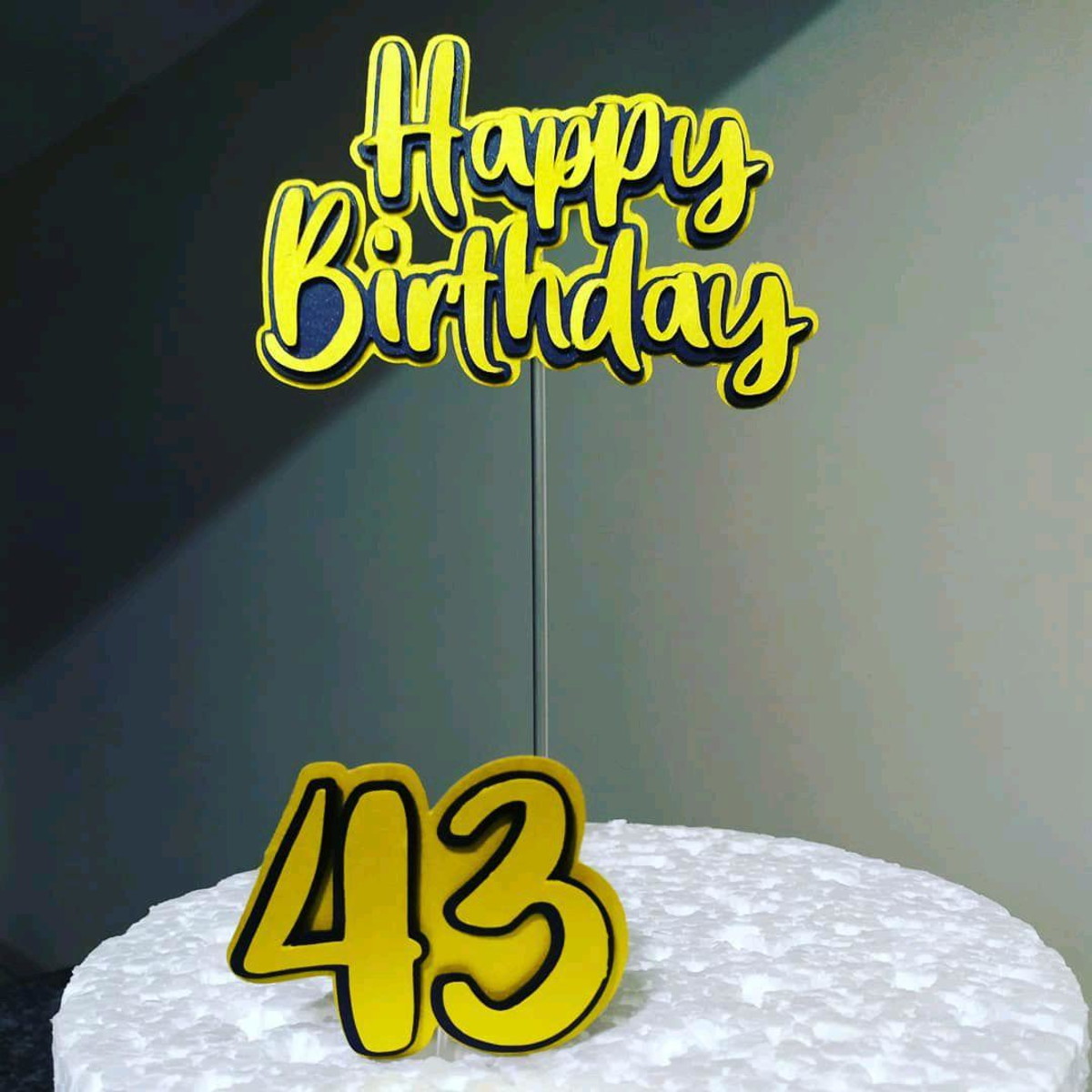 Topo de Bolo happy birthday - Imagem 2