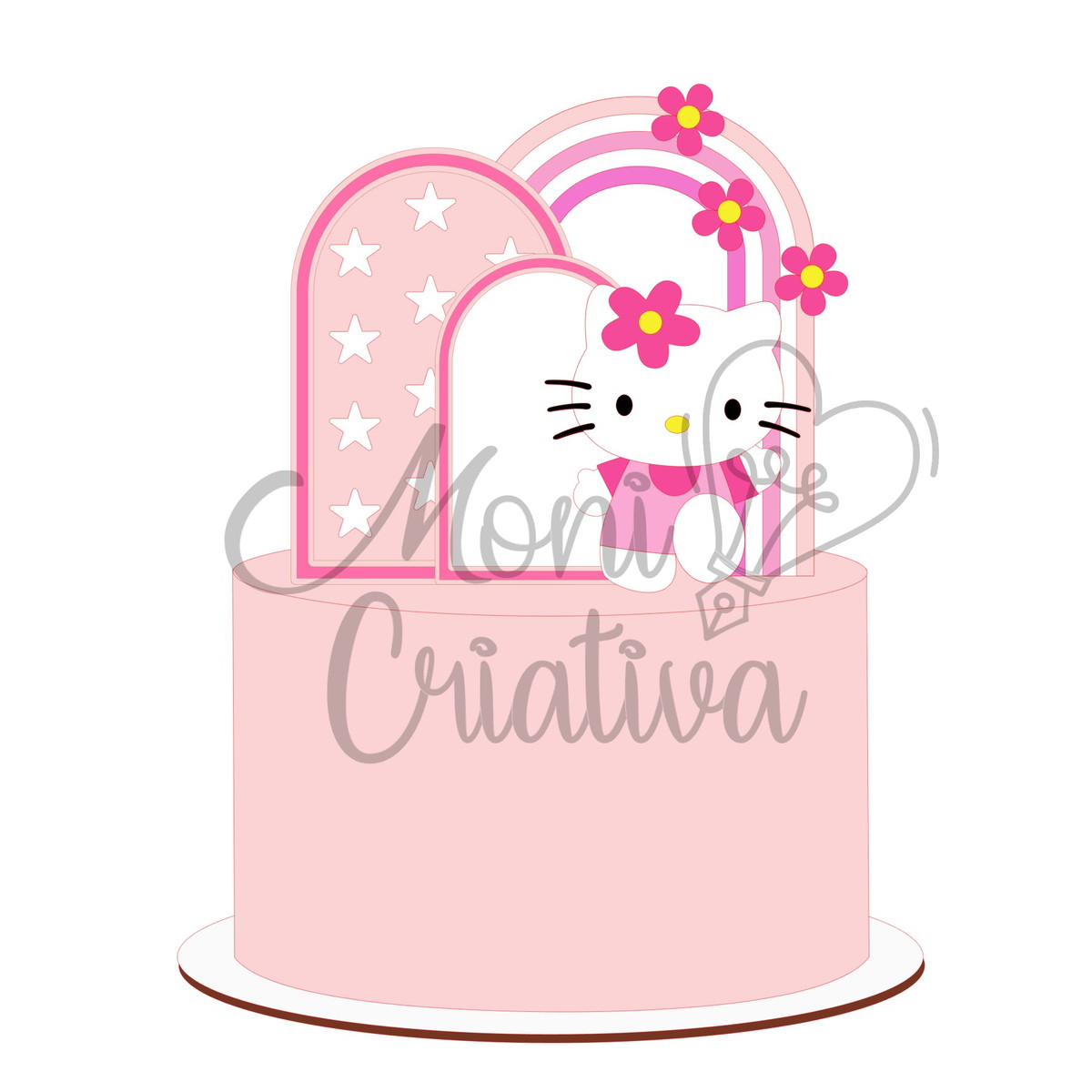 Topo de Bolo Hello Kitty