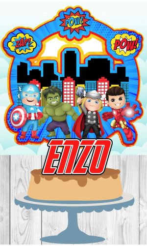 Topo de Bolo Heróis (vingadores)