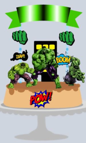 Topo de Bolo Hulk