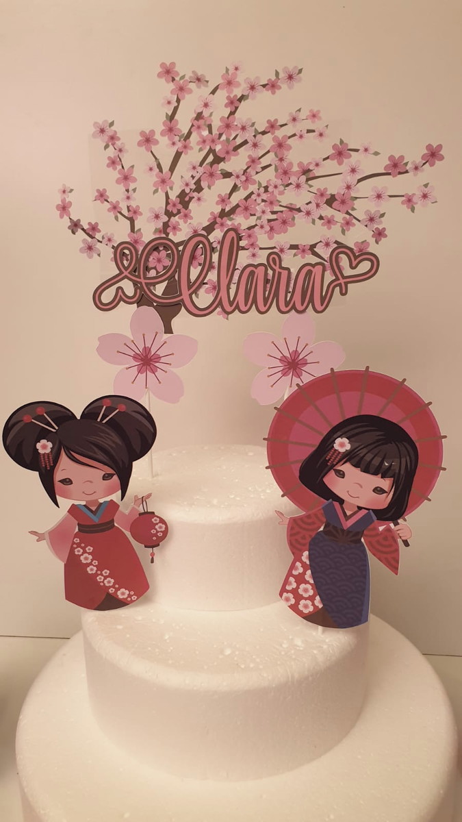 Topo de Bolo Kokeshi