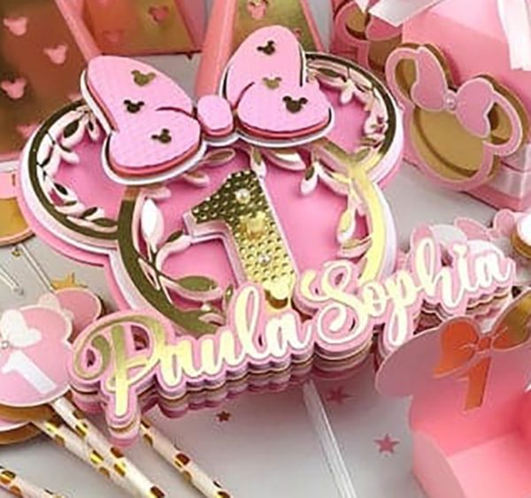 Topo de Bolo Minnie