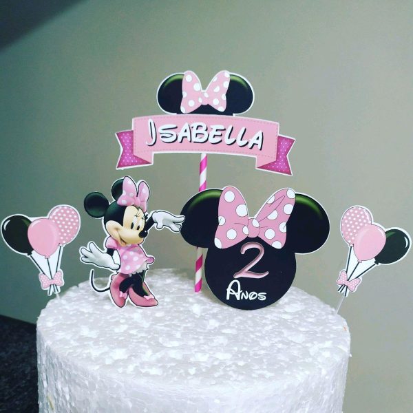 Topo de Bolo Minnie