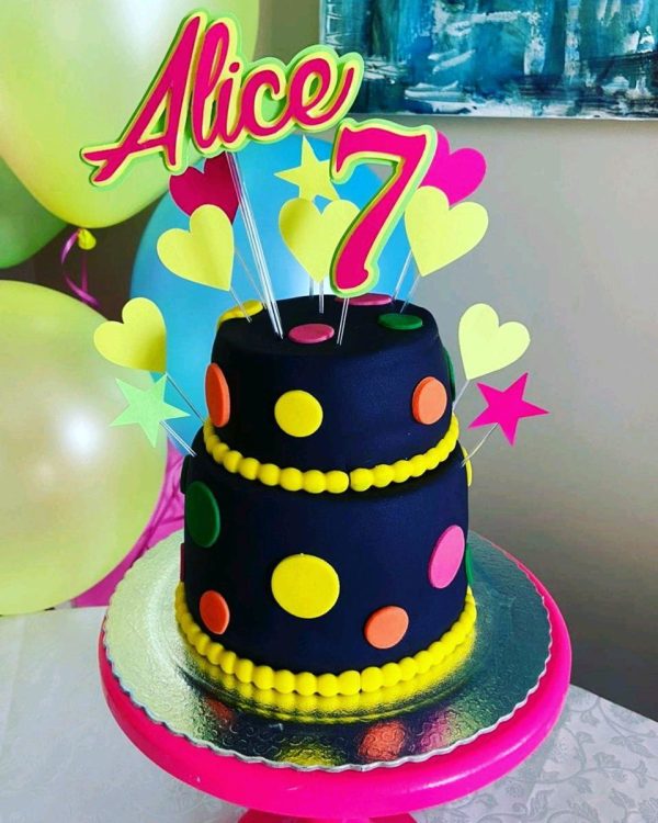 Topo de Bolo Neon