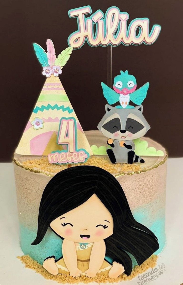 Topo de Bolo Pocahontas