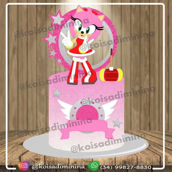 Topo de Bolo Sonic Amy