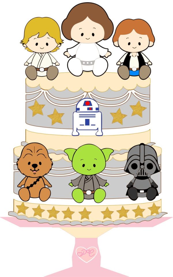 Topo de Bolo Star Wars Baby