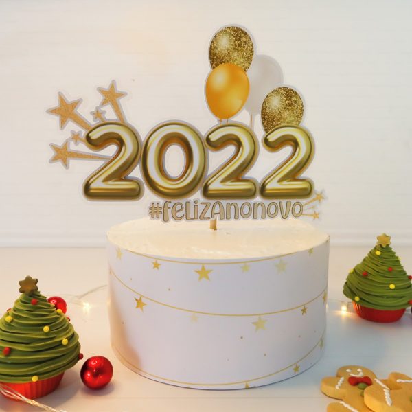 Arquivo de Corte - Topos de Bolo Ano Novo 2022 - Imagem 4