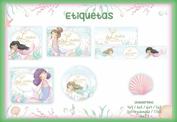 Arquivo Digital - Etiqueta Escolar (Sereia) A